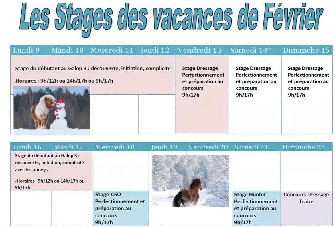 Stages de Février 